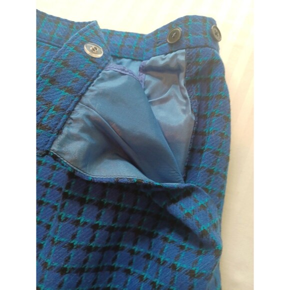 Pendleton vintage classic wool midiskirt 16 blue plaid pockets lined preppy USA - Picture 7 of 10